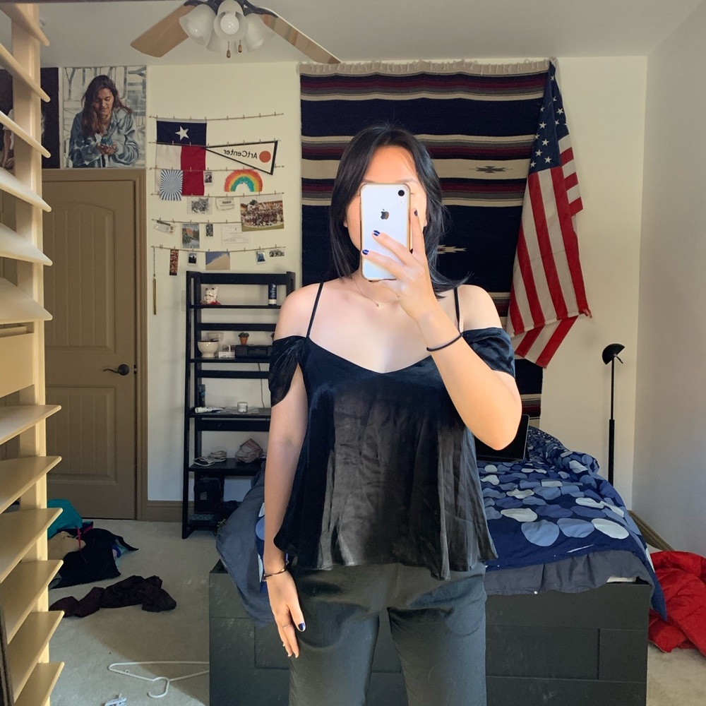 NWT Satin Off-Shoulder top
